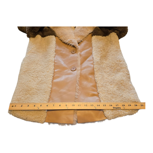 Steve Madden Coat Womens XS Willow Sherpa Faux Fur Color Block Mixed Media Warm - Picture 12 of 12